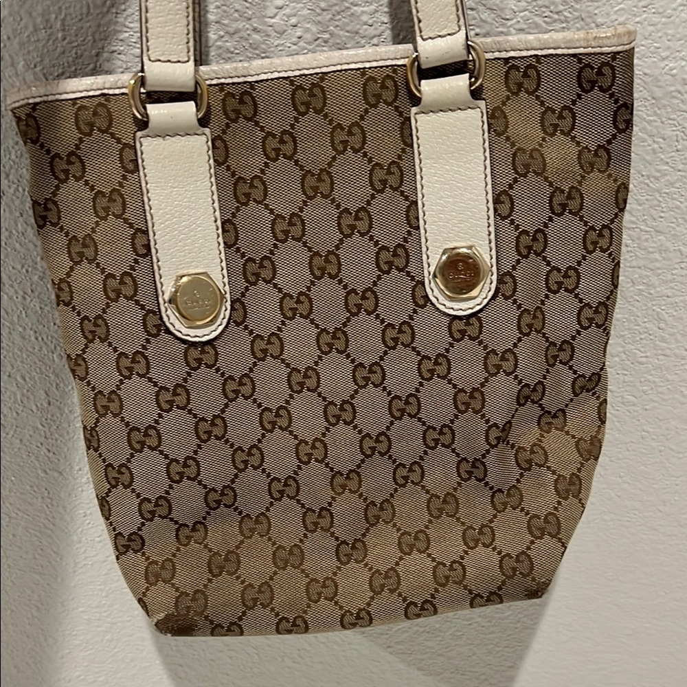 Gucci Brown and Cream Monogram small Tote